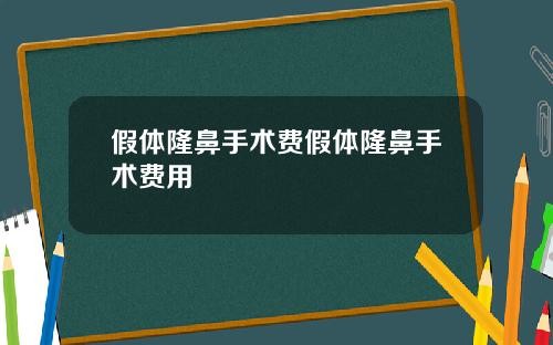 假体隆鼻手术费假体隆鼻手术费用