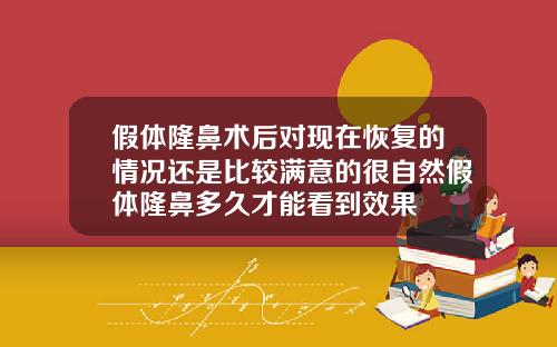 假体隆鼻术后对现在恢复的情况还是比较满意的很自然假体隆鼻多久才能看到效果