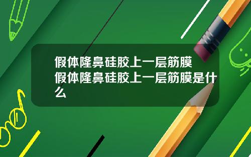 假体隆鼻硅胶上一层筋膜 假体隆鼻硅胶上一层筋膜是什么