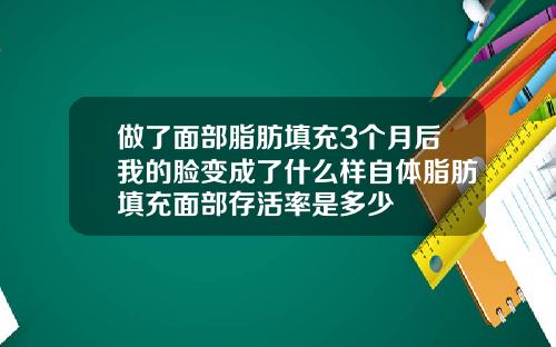 做了面部脂肪填充3个月后我的脸变成了什么样自体脂肪填充面部存活率是多少
