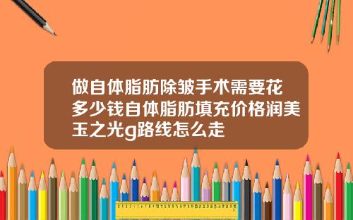 做自体脂肪除皱手术需要花多少钱自体脂肪填充价格润美玉之光g路线怎么走