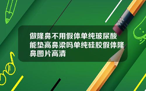 做隆鼻不用假体单纯玻尿酸能垫高鼻梁吗单纯硅胶假体隆鼻图片高清