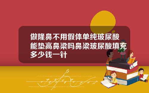 做隆鼻不用假体单纯玻尿酸能垫高鼻梁吗鼻梁玻尿酸填充多少钱一针