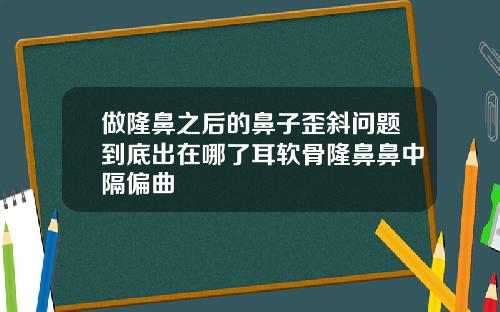 做隆鼻之后的鼻子歪斜问题到底出在哪了耳软骨隆鼻鼻中隔偏曲
