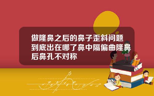 做隆鼻之后的鼻子歪斜问题到底出在哪了鼻中隔偏曲隆鼻后鼻孔不对称