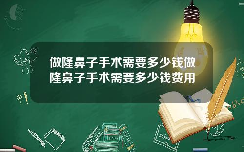 做隆鼻子手术需要多少钱做隆鼻子手术需要多少钱费用