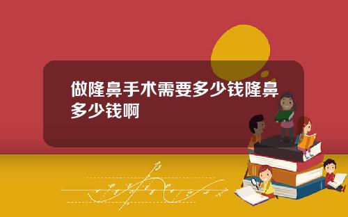 做隆鼻手术需要多少钱隆鼻多少钱啊