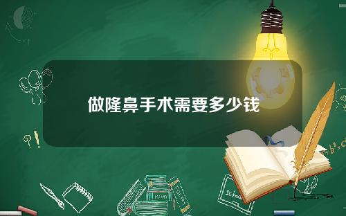 做隆鼻手术需要多少钱