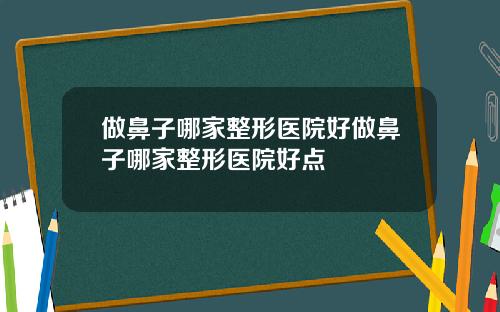 做鼻子哪家整形医院好做鼻子哪家整形医院好点