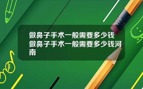 做鼻子手术一般需要多少钱做鼻子手术一般需要多少钱河南