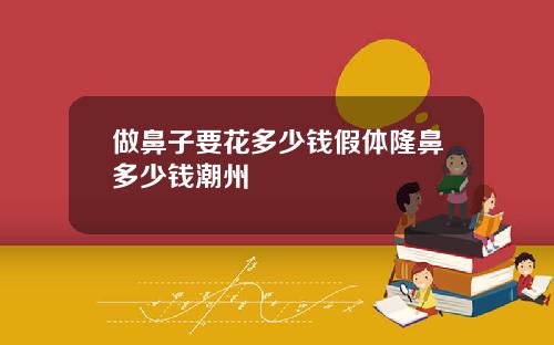 做鼻子要花多少钱假体隆鼻多少钱潮州