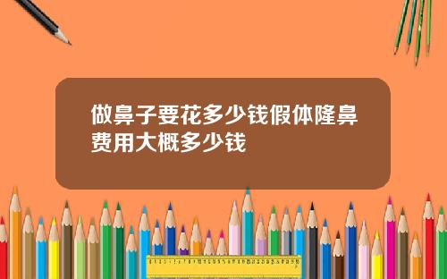 做鼻子要花多少钱假体隆鼻费用大概多少钱