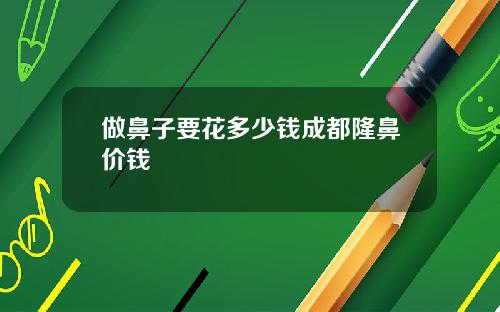 做鼻子要花多少钱成都隆鼻价钱