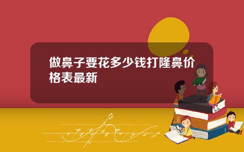 做鼻子要花多少钱打隆鼻价格表最新