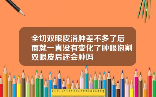 全切双眼皮消肿差不多了后面就一直没有变化了肿眼泡割双眼皮后还会肿吗