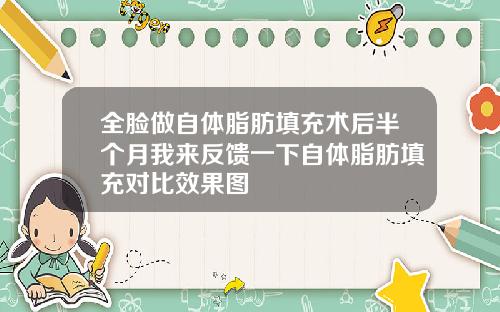 全脸做自体脂肪填充术后半个月我来反馈一下自体脂肪填充对比效果图