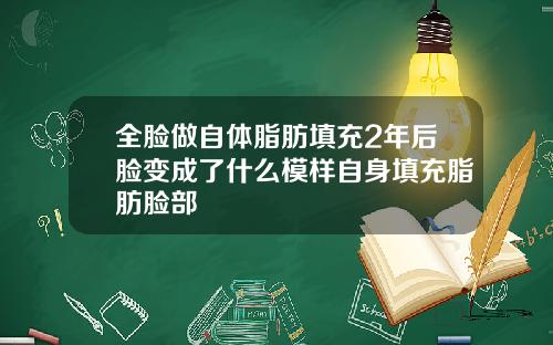 全脸做自体脂肪填充2年后脸变成了什么模样自身填充脂肪脸部