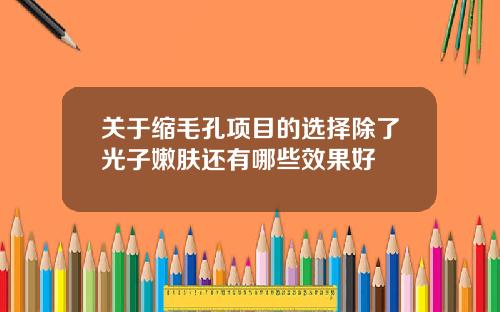 关于缩毛孔项目的选择除了光子嫩肤还有哪些效果好
