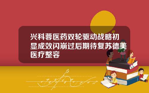 兴科蓉医药双轮驱动战略初显成效闪崩过后期待复苏德美医疗整容