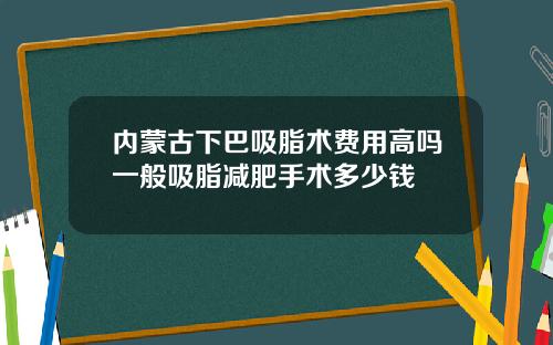 内蒙古下巴吸脂术费用高吗一般吸脂减肥手术多少钱