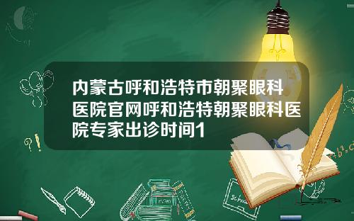 内蒙古呼和浩特市朝聚眼科医院官网呼和浩特朝聚眼科医院专家出诊时间1