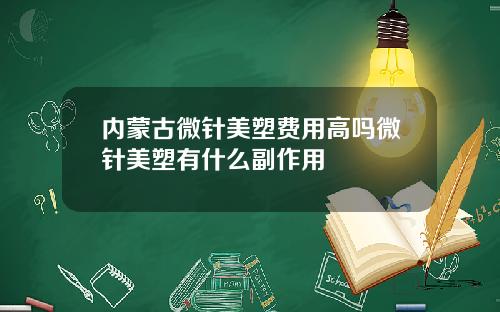 内蒙古微针美塑费用高吗微针美塑有什么副作用