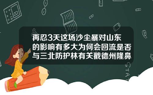 再忍3天这场沙尘暴对山东的影响有多大为何会回流是否与三北防护林有关戳德州隆鼻手术医院