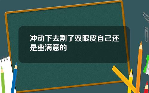 冲动下去割了双眼皮自己还是蛮满意的