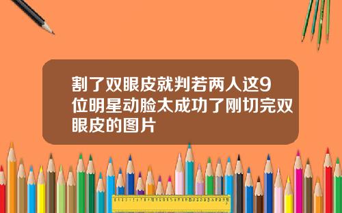 割了双眼皮就判若两人这9位明星动脸太成功了刚切完双眼皮的图片