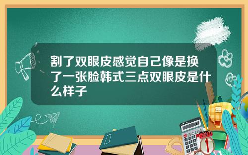 割了双眼皮感觉自己像是换了一张脸韩式三点双眼皮是什么样子