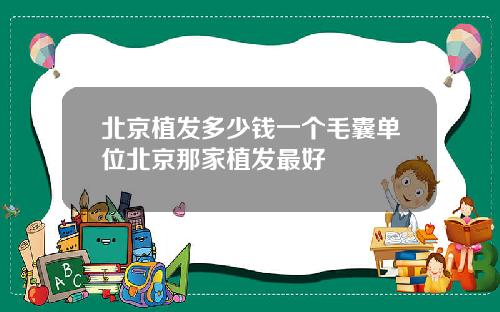 北京植发多少钱一个毛囊单位北京那家植发最好