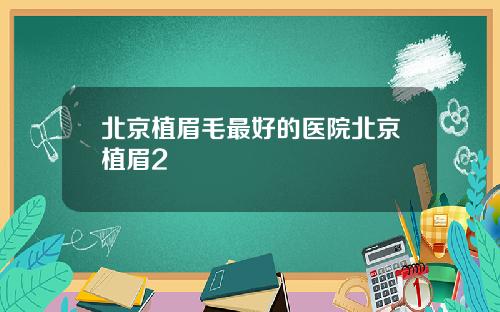 北京植眉毛最好的医院北京植眉2