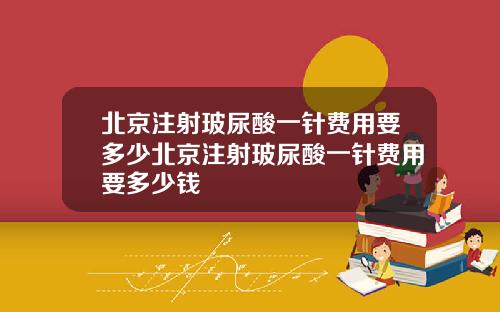 北京注射玻尿酸一针费用要多少北京注射玻尿酸一针费用要多少钱