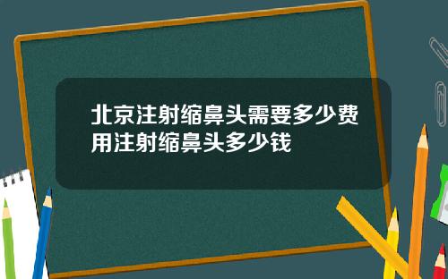 北京注射缩鼻头需要多少费用注射缩鼻头多少钱