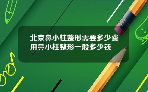 北京鼻小柱整形需要多少费用鼻小柱整形一般多少钱