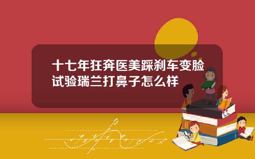十七年狂奔医美踩刹车变脸试验瑞兰打鼻子怎么样