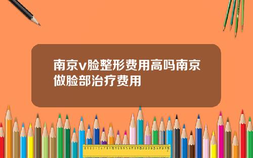 南京v脸整形费用高吗南京做脸部治疗费用