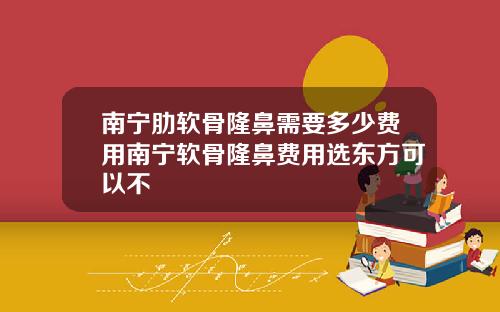 南宁肋软骨隆鼻需要多少费用南宁软骨隆鼻费用选东方可以不