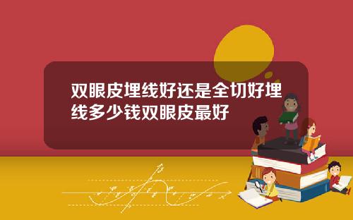 双眼皮埋线好还是全切好埋线多少钱双眼皮最好