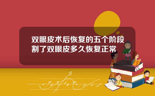 双眼皮术后恢复的五个阶段割了双眼皮多久恢复正常