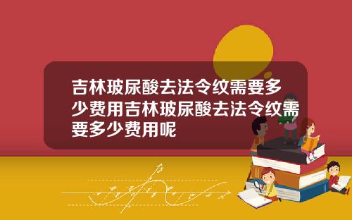 吉林玻尿酸去法令纹需要多少费用吉林玻尿酸去法令纹需要多少费用呢