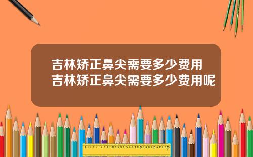 吉林矫正鼻尖需要多少费用吉林矫正鼻尖需要多少费用呢