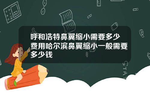 呼和浩特鼻翼缩小需要多少费用哈尔滨鼻翼缩小一般需要多少钱