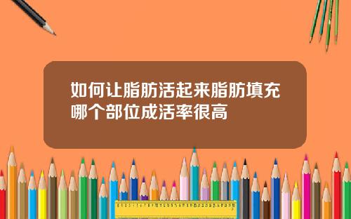 如何让脂肪活起来脂肪填充哪个部位成活率很高
