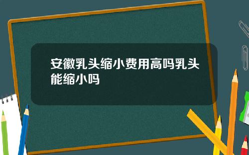 安徽乳头缩小费用高吗乳头能缩小吗