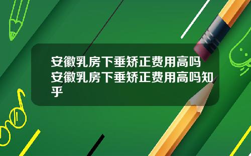 安徽乳房下垂矫正费用高吗安徽乳房下垂矫正费用高吗知乎