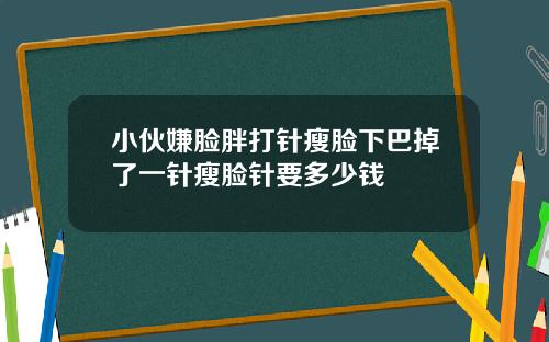 小伙嫌脸胖打针瘦脸下巴掉了一针瘦脸针要多少钱