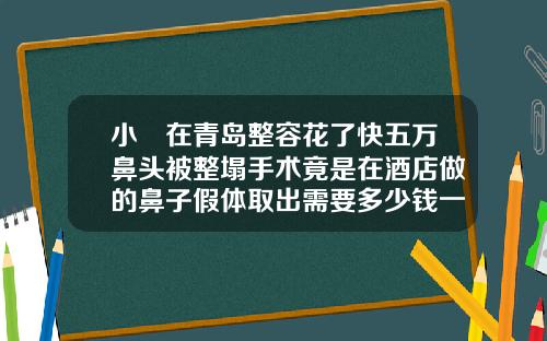 小嫚在青岛整容花了快五万鼻头被整塌手术竟是在酒店做的鼻子假体取出需要多少钱一次手术