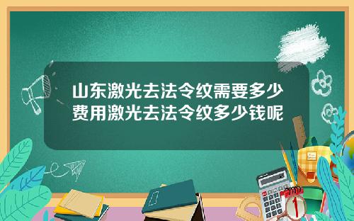 山东激光去法令纹需要多少费用激光去法令纹多少钱呢