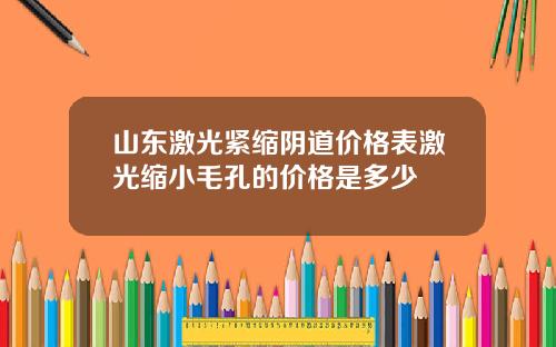 山东激光紧缩阴道价格表激光缩小毛孔的价格是多少